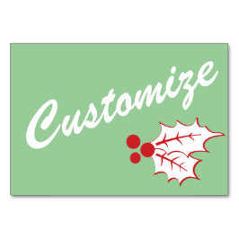 Candy Cane Holly | Retro Custom Table Kaart 3 x 5