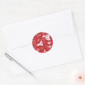 Candy Cane Holly | Rood en wit vakantie Sticker (Envelop)