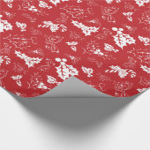 Candy Cane Holly | Rood kerstinpakpapier Cadeaupapier (Hoek)