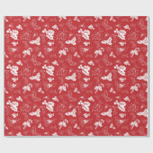 Candy Cane Holly | Rood kerstinpakpapier Cadeaupapier (Vlak)