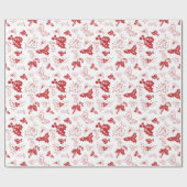 Candy Cane Holly | White Holiday Wrapping Paper Cadeaupapier (Vlak)