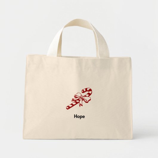 Candy Cane Hope Mini Tote Bag (Voorkant)