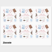 Candy Cane Hot Chocolate Mix Holiday Gift Vierkante Sticker (Vel)