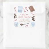 Candy Cane Hot Chocolate Mix Holiday Gift Vierkante Sticker (Tas)