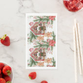 Candy cane house, gingerbread man, poinsettia servet (Insitu)