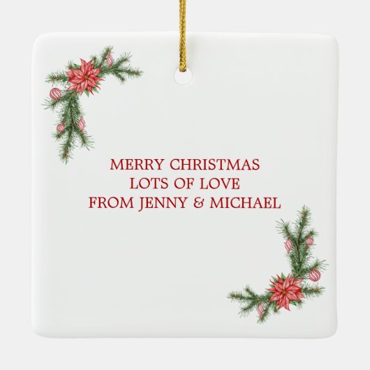 Candy Cane House Gingerbrood Kerstmis Keramisch Ornament (Achterkant)