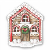 Candy Cane House Kerst sticker (Voorkant)
