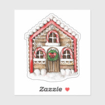 Candy Cane House Kerst sticker