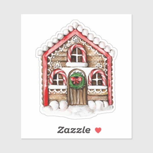Candy Cane House Kerst sticker (Vel)