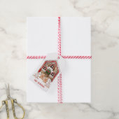 Candy cane huis, peperkoek mensen kerst cadeaulabel (Met Touw)