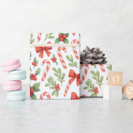 Candy Cane, Hulst & Strikkerlintjes Inpakpapier