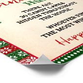 Candy Cane Hunt Game Ugly Sweater Sign Poster (Hoek)