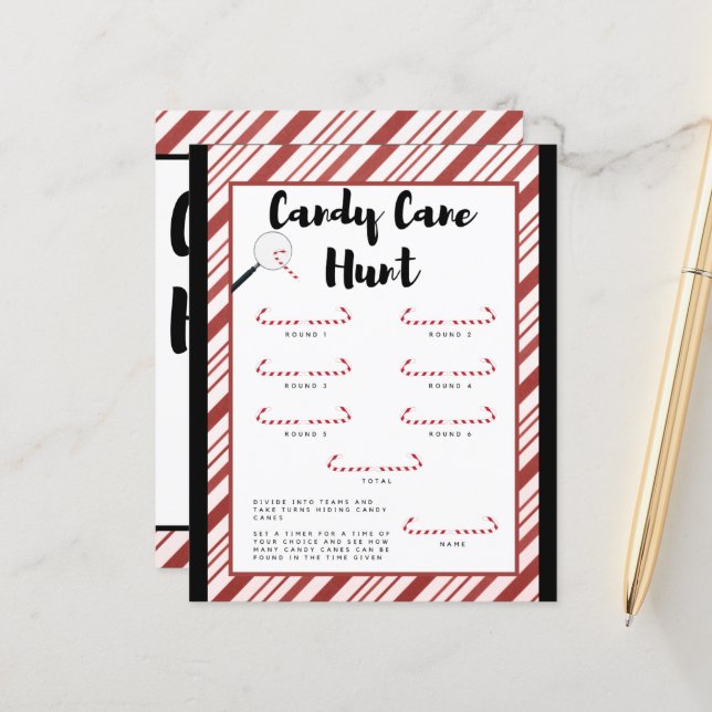 Candy Cane Hunt Spel (Voorkant / Achterkant in situ)