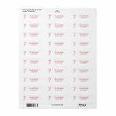 Candy Cane Illustratie Retouradreslabel Etiket (Full Sheet)