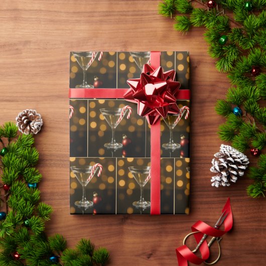 Candy Cane in een Kerst Martini Cadeaupapier (Feestdagen Geschenken)