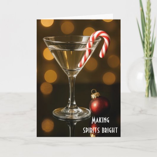 Candy Cane in een Kerst Martini Kaart (Voorkant)