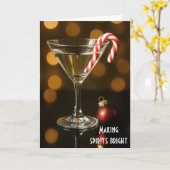 Candy Cane in een Kerst Martini Kaart (Gele Bloem)