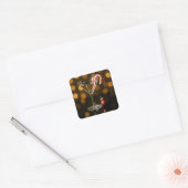 Candy Cane in een Kerst Martini Vierkante Sticker (Envelop)