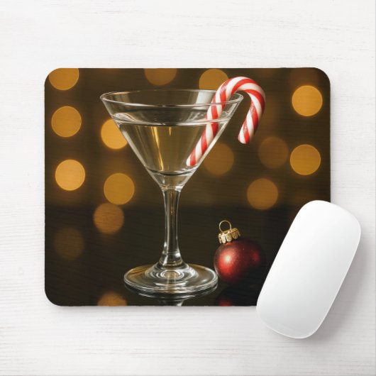 Candy Cane in een Kerstmartini Muismat (Met muis)