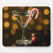 Candy Cane in een Kerstmartini Muismat (Voorkant)