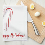 Candy Cane in Martini Glas  Theedoek (Quarter Fold)