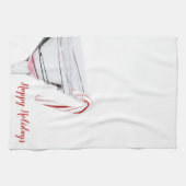 Candy Cane in Martini Glas  Theedoek (Horizontaal)