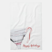 Candy Cane in Martini Glas  Theedoek (Verticaal)