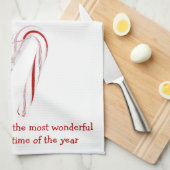 Candy Cane in Martini Glas Theedoek (Quarter Fold)