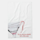 Candy Cane in Martini Glas Theedoek (Verticaal)