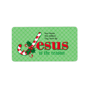 Candy Cane Jesus Address Label