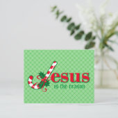 Candy Cane Jesus Briefkaart (Staand voorkant)