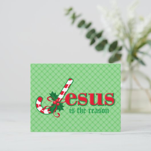 Candy Cane Jesus Briefkaart (Staand voorkant)