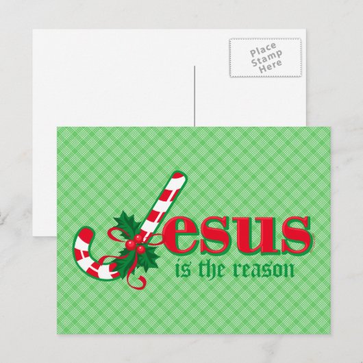 Candy Cane Jesus Briefkaart (Voorkant / Achterkant)