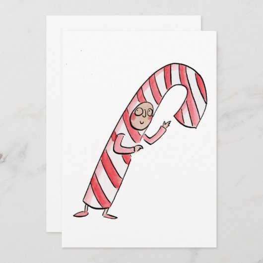 Candy Cane Kaart (Voorkant / Achterkant)