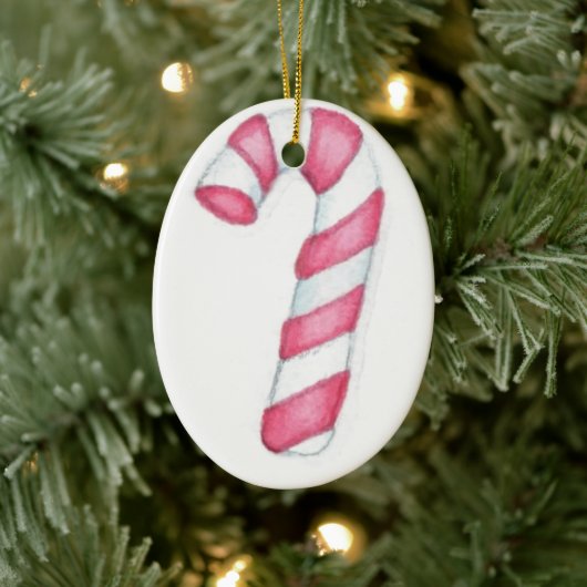 Candy Cane Keramisch Ornament (Boom)