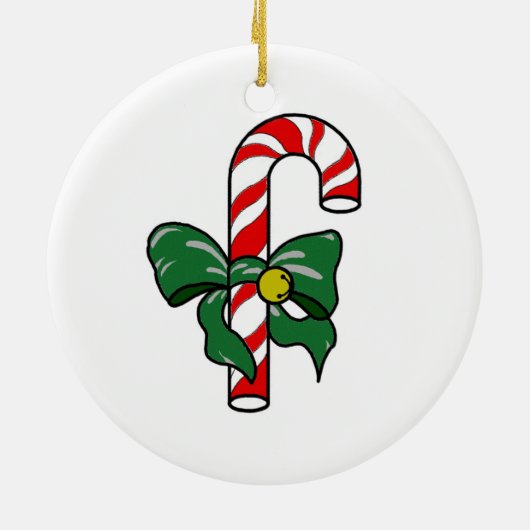 Candy Cane Keramisch Ornament (Achterkant)