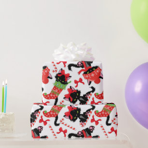 Candy Cane kerst met rode kruis Cadeaupapier