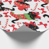 Candy Cane kerst met rode kruis Cadeaupapier (Hoek)