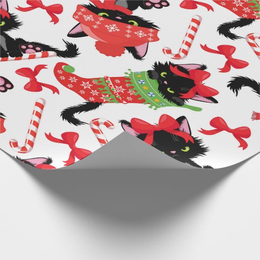 Candy Cane kerst met rode kruis Cadeaupapier (Hoek)