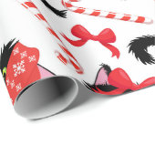 Candy Cane kerst met rode kruis Cadeaupapier (Rol Hoek)