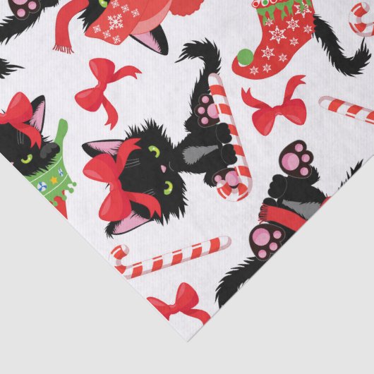 Candy Cane kerst met rode kruis Tissuepapier (Detail)