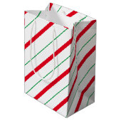 Candy Cane kerst Middelgrote Gift Bag Medium Cadeauzakje (Achterkant Gekanteld)