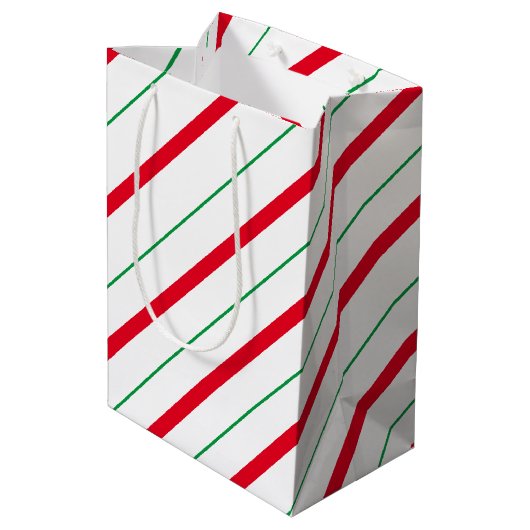 Candy Cane kerst Middelgrote Gift Bag Medium Cadeauzakje (Achterkant Gekanteld)