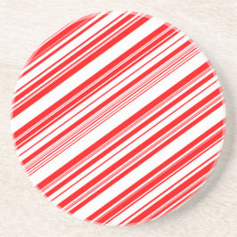 Candy Cane Kerst Rood Wit Strepen 4Anne Zandsteen Onderzetter