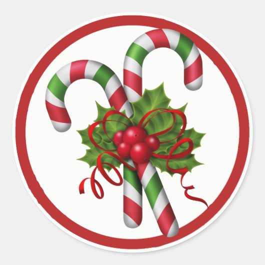 Candy Cane Kerst sticker (Voorkant)