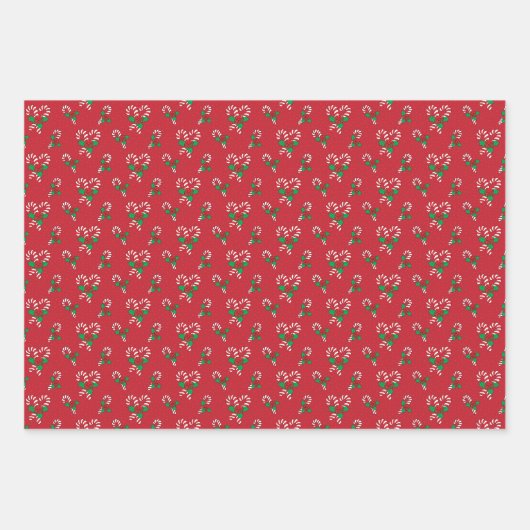 Candy Cane Kerst Wrapping Papier Bladen Inpakpapier Vel (Voorkant)
