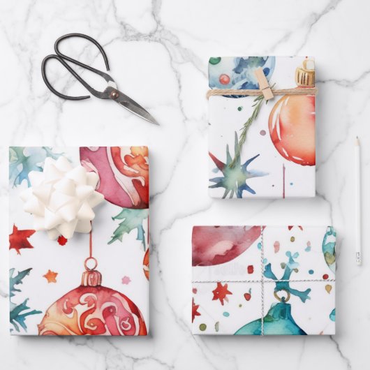 Candy Cane Kerstballen Inpakpapier Vel (Voorkant)