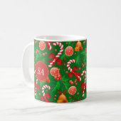 Candy Cane Kerstbel Kerst Holly Koffiemok (Voorkant links)