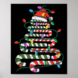 Candy Cane Kerstboom Xmas Love Snoep Mannen Wom Poster