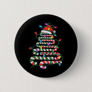 Candy Cane Kerstboom Xmas Love Snoep Mannen Wom Ronde Button 5,7 Cm